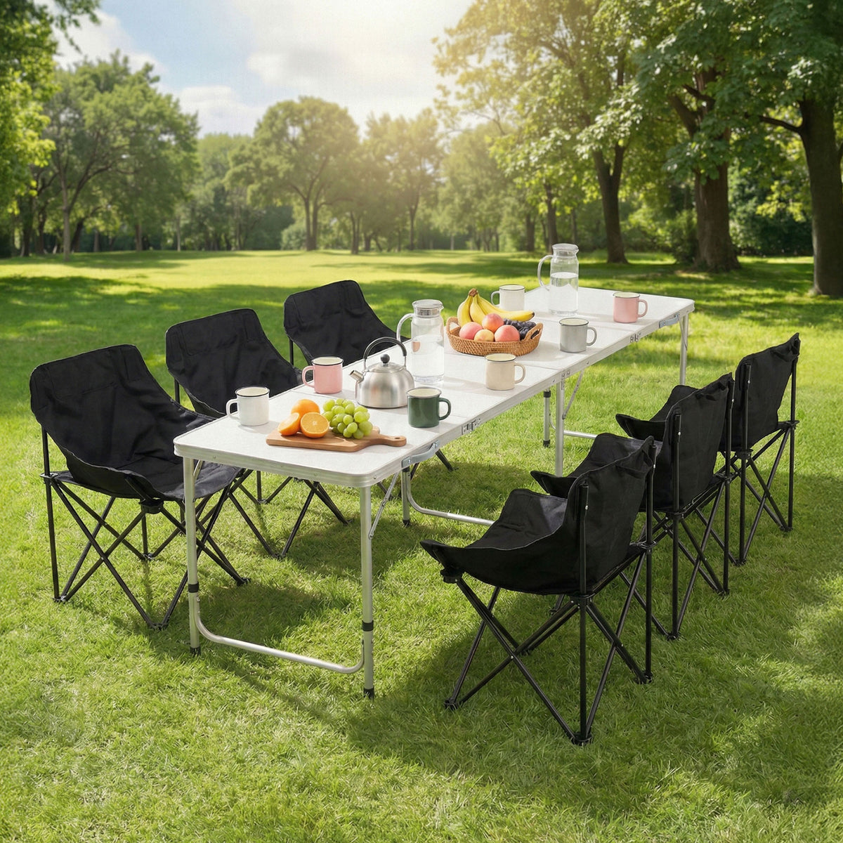 7pc Camping Table Chair Set Outdoor Folding Aluminium Portable Picnic