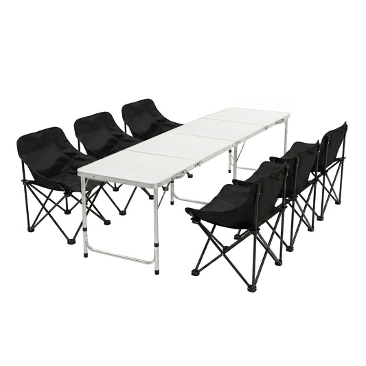 7pc Camping Table Chair Set Outdoor Folding Aluminium Portable Picnic