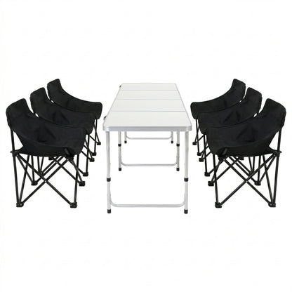 7pc Camping Table Chair Set Outdoor Folding Aluminium Portable Picnic
