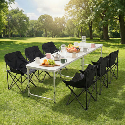 7pc Camping Table Chair Set Outdoor Folding Aluminium Portable Picnic