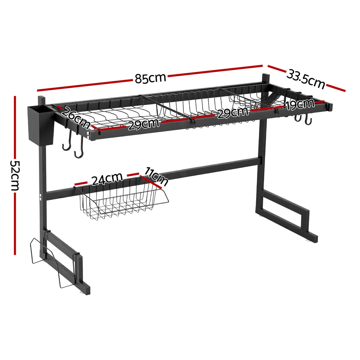 Cefito Dish Drying Rack for Kitchen Storage Organisation Kitchen Sink Organiser Dish Drainer
