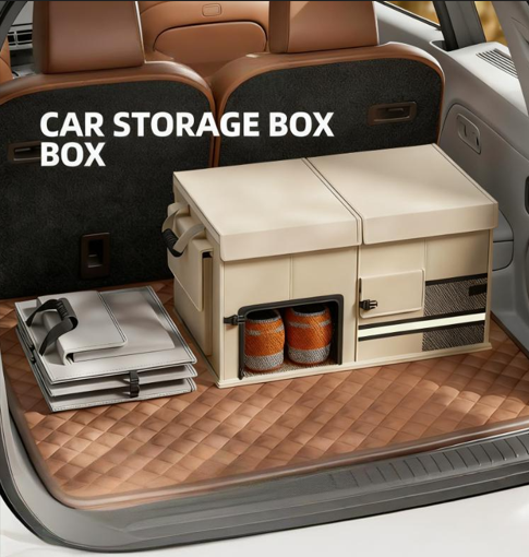 Foldable Car Trunk Organiser, 30L/60L Large Capacity Storage Box for Auto Boot, Multi-functional Cargo Container(30L,white)