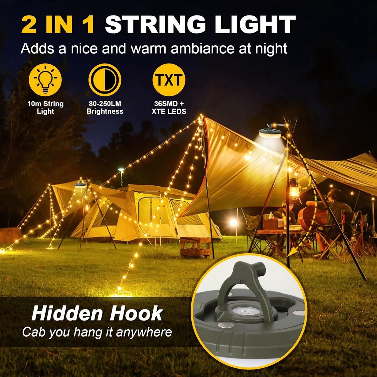 Camping Light String 10 Meters -
