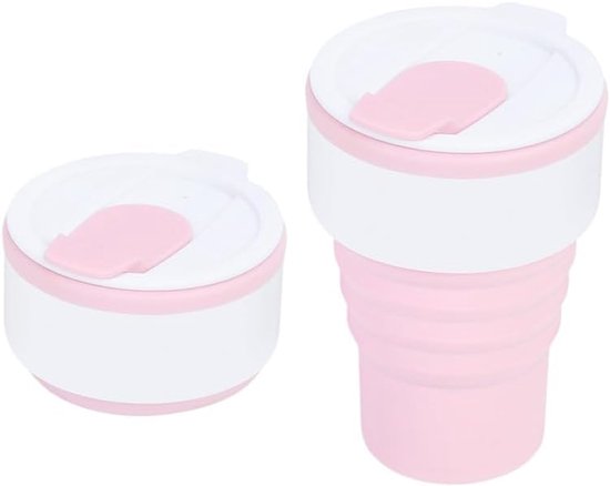 Collapsible Silicone Camping Cup – 385ml – (White)