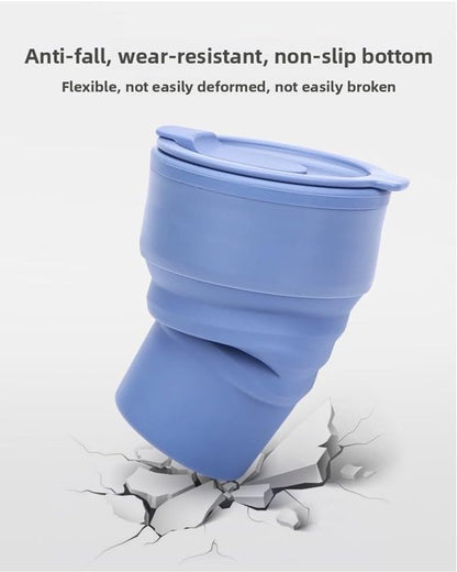 Collapsible Silicone Camping Cup – 385ml – (White)