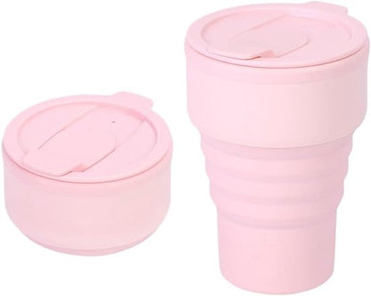 Collapsible Silicone Camping Mug  Hiking and Office (Pink)