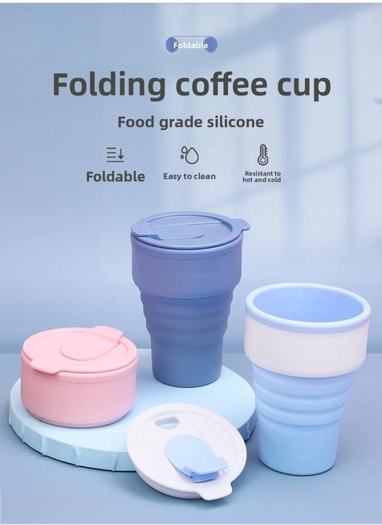 Collapsible Silicone Camping Mug  Hiking and Office (Pink)