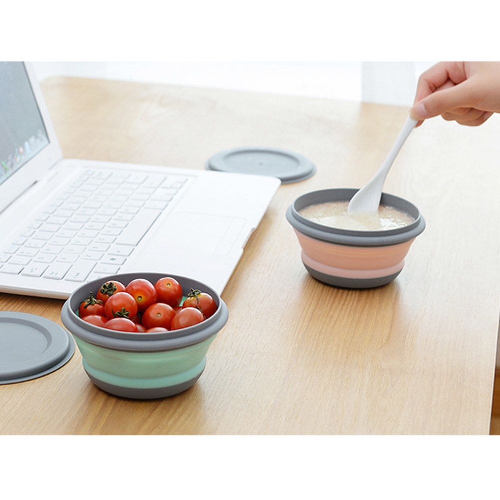 3Pcs Folding Camping Bowl Set Portable Silicone Kitchen Containers for Travel Outdoor Camping
