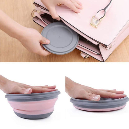 3Pcs Folding Camping Bowl Set Portable Silicone Kitchen Containers for Travel Outdoor Camping