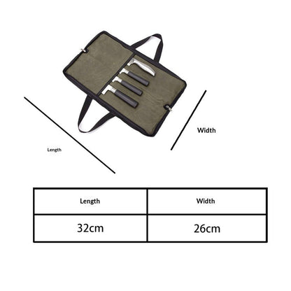 Knife Roll,Heavy Duty Knife Bag,Waxed Canvas knife Case