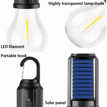 Solar Rechargeable Hooked Camping Light,