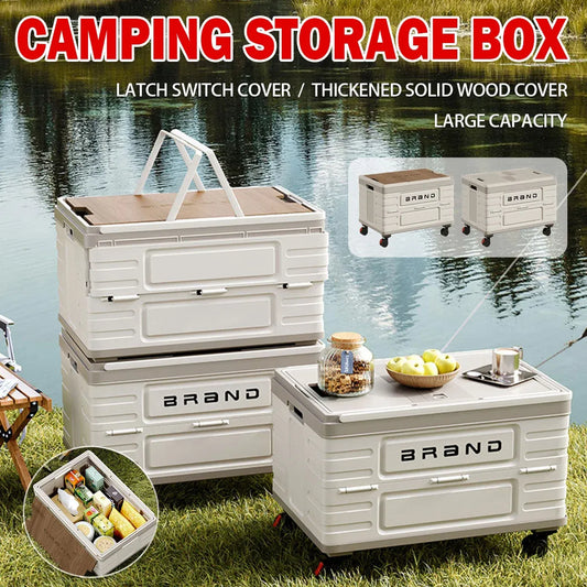 Camping Foldable Storage Box Latch or Wooden Lid