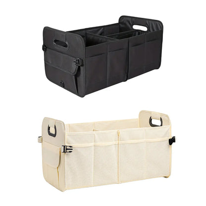 Car Organiser Boot Storage Box Foldable Trunk Organizer for Vehicle Storage - Beige