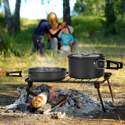 11PCS Orange Camping Cookware Set – Lightweight Aluminium Camping Pots