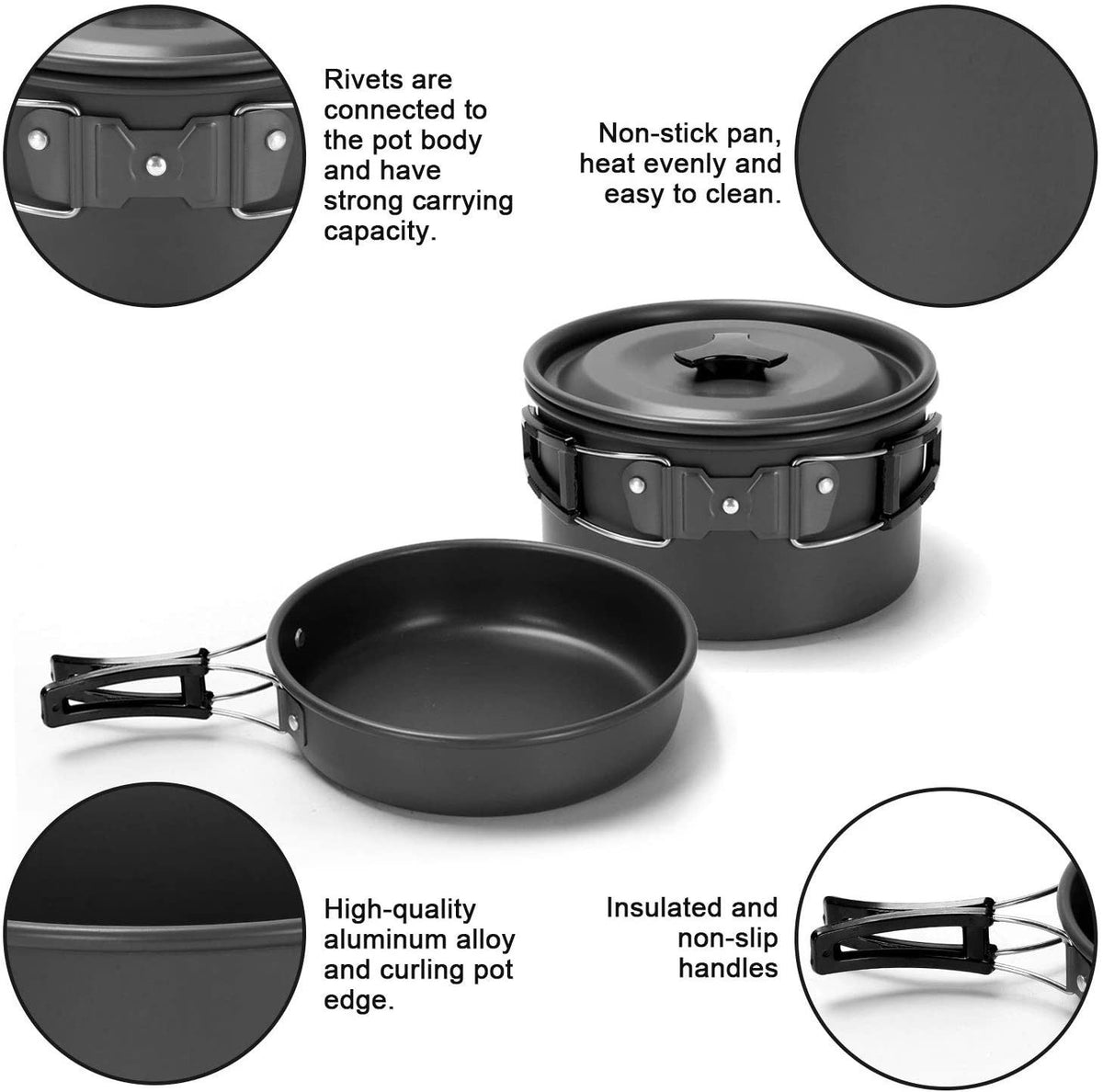 11PCS Orange Camping Cookware Set – Lightweight Aluminium Camping Pots