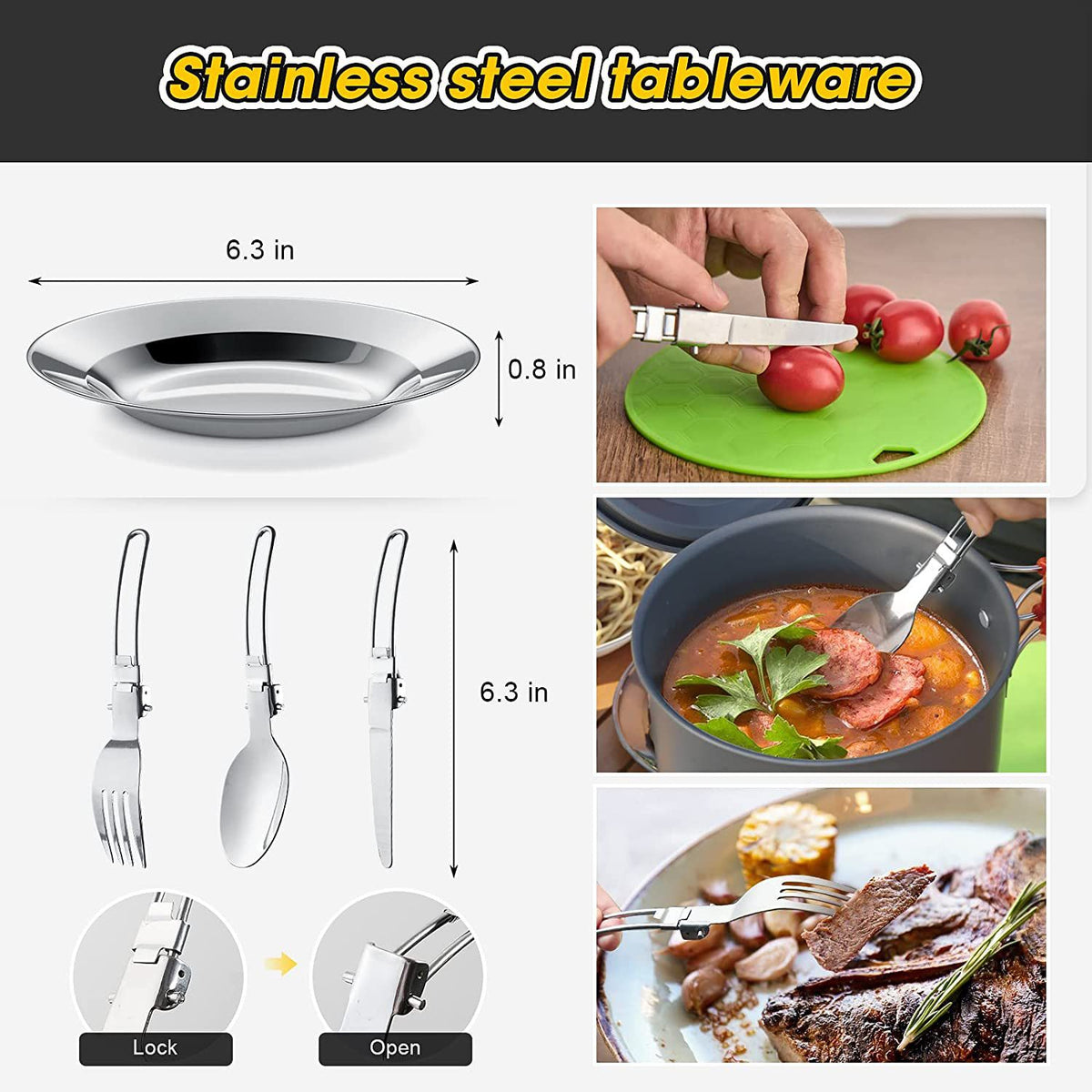11PCS Black Camping Cookware Set – Lightweight Aluminium Camping Pots,
