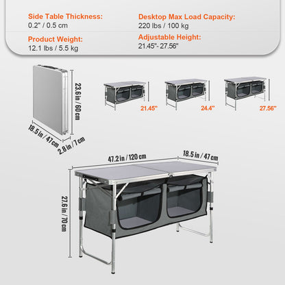 Camping Kitchen Table, Quick set-up Folding Camping Table